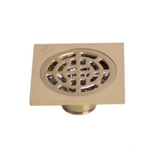BSN 4 Inch Brass Square Polished Bathroom Siphon Floor Drain Strainer Chrome Plated